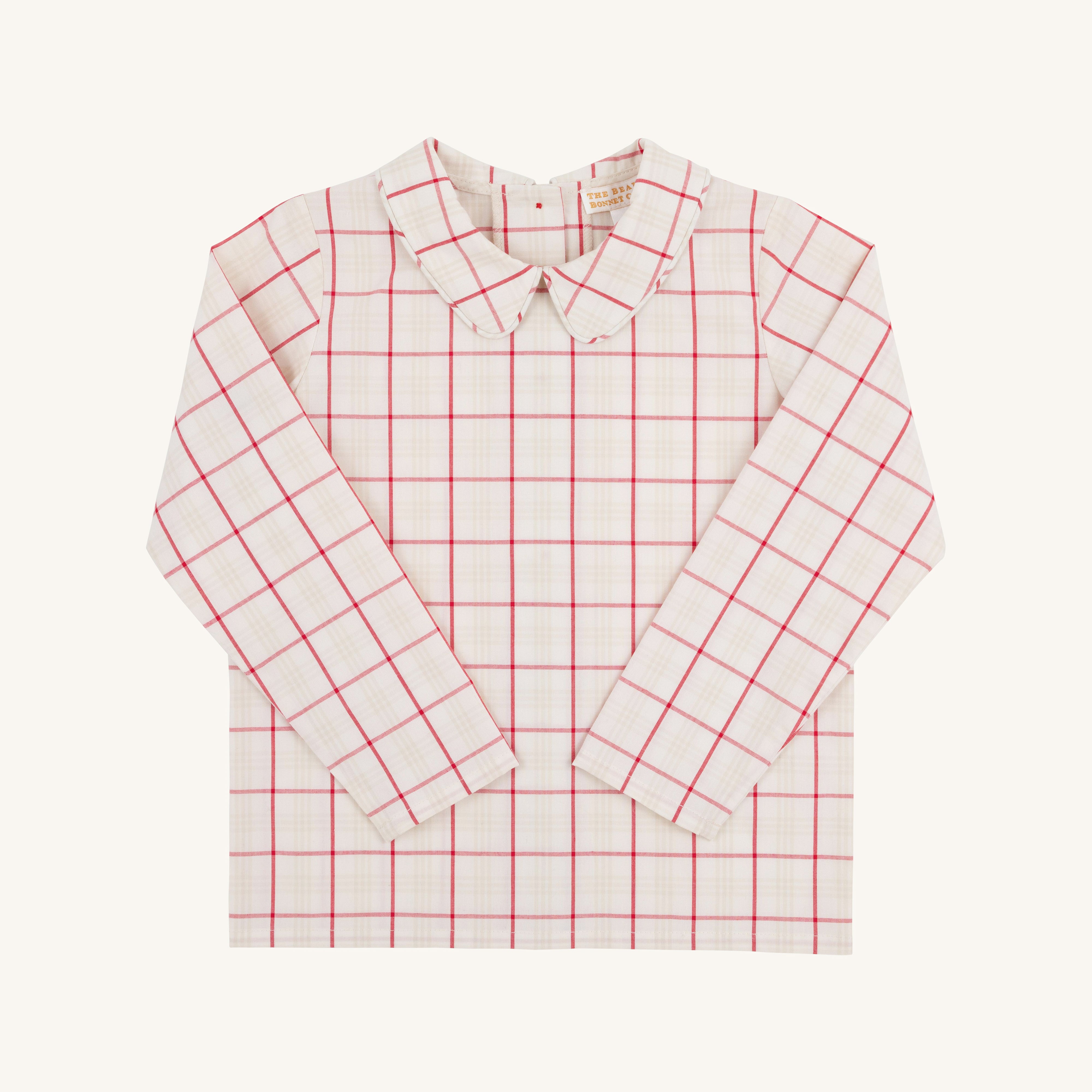 Peter Pan Collar Shirt (Long Sleeve Woven) - Oak Park Plaid