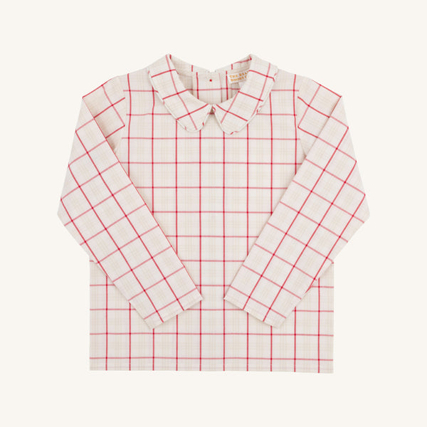 Peter Pan Collar Shirt (Long Sleeve Woven) - Oak Park Plaid