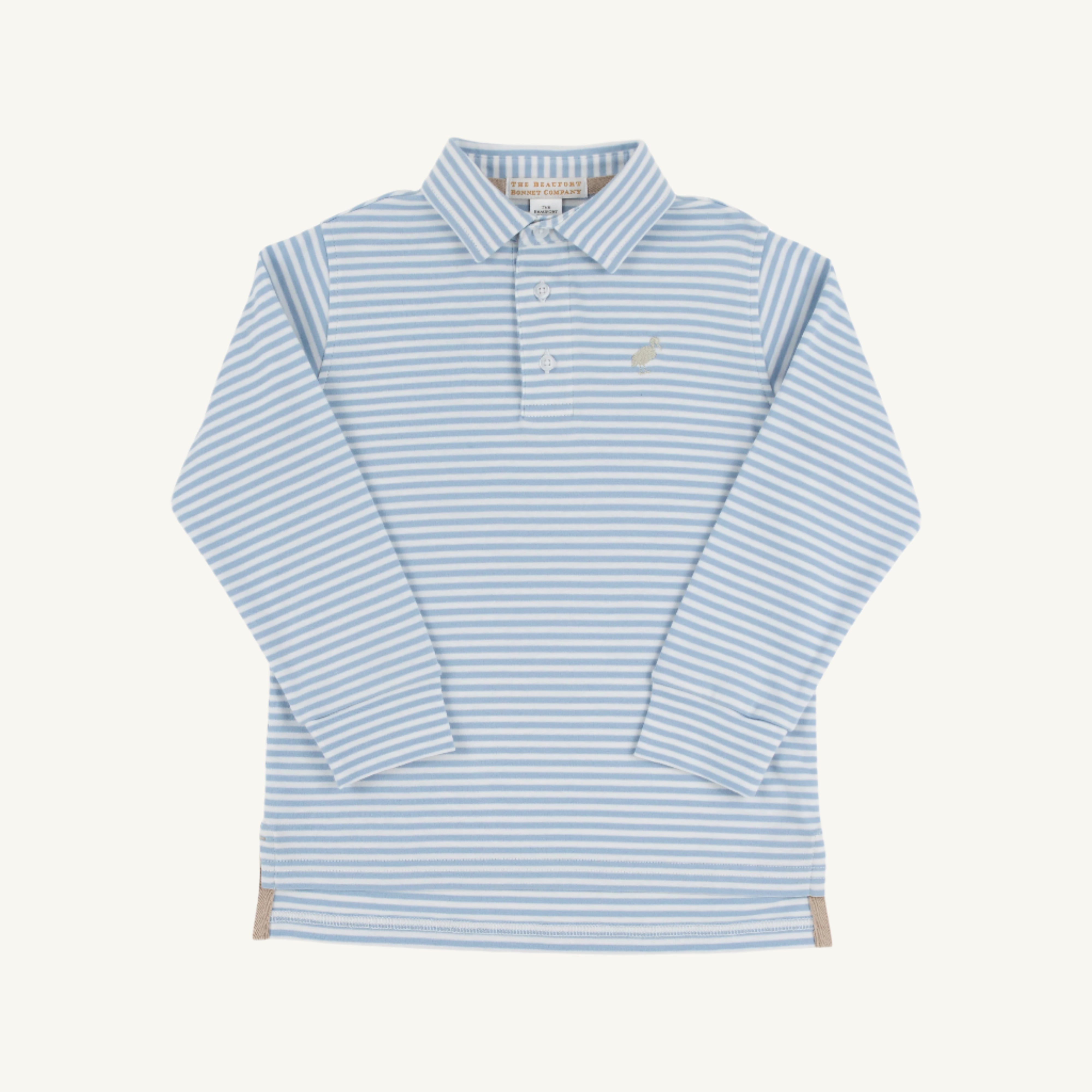 Long Sleeve Prim & Proper Polo & Onesie - Barrington Blue Stripe with