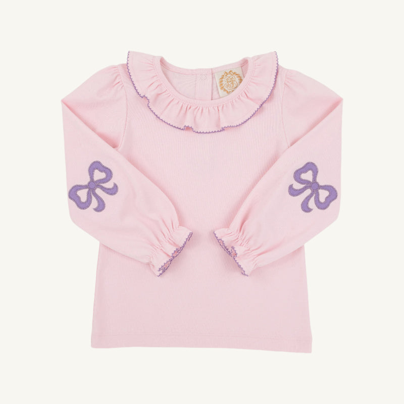 Long Sleeve Ramona Ruffle Shirt & Onesie - Palm Beach Pink with Palisades Purple