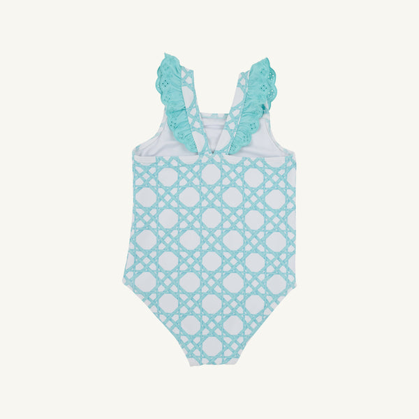 Long Bay Bathing Suit - Catamaran Cane with Edisto Egg Blue