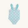 Long Bay Bathing Suit - Catamaran Cane with Edisto Egg Blue