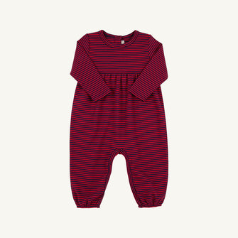 Embroidery result for: Long Sleeve Bradford Romper - Richmond Red and Nantucket Navy Stripe