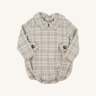 Embroidery result for: Long Sleeve Brentley Bubble - Henry Clay Houndstooth (Edisto Egg Blue)
