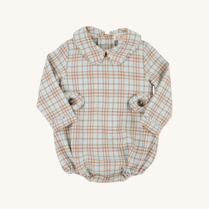 Long Sleeve Brentley Bubble - Henry Clay Houndstooth (Edisto Egg Blue)