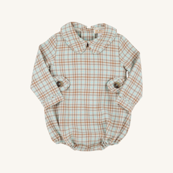Long Sleeve Brentley Bubble - Henry Clay Houndstooth (Edisto Egg Blue)