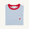 Long Sleeve Carter Crewneck - Barrington Blue Stripe with Richmond Red
