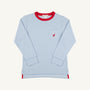 Long Sleeve Carter Crewneck - Barrington Blue Stripe with Richmond Red