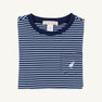Long Sleeve Carter Crewneck - Barrington Blue & Nantucket Navy Stripe with Worth Avenue White Stork