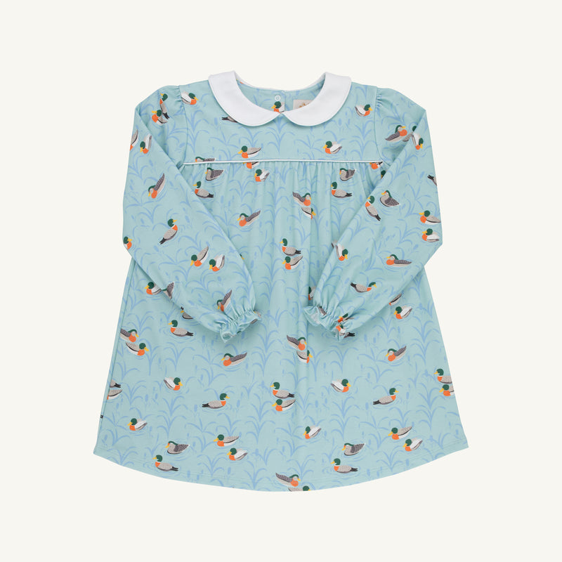 Long Sleeve Maerin Fitz Frock - Fine Weather For Ducks with Worth Avenue White