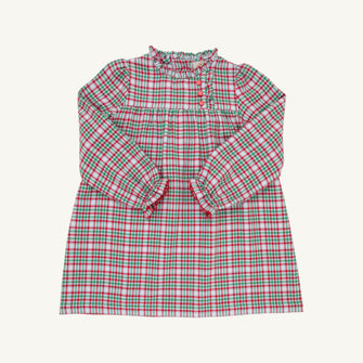 Embroidery result for: Long Sleeve Mary Baker Day Dress - Wicker Park Plaid with Richmond Red