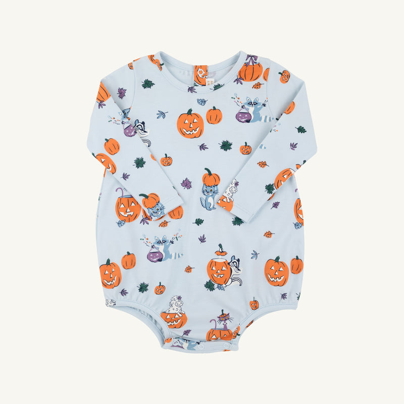 Long Sleeve Patton Play Bubble - Candy & Critters (Buckhead Blue)