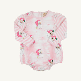Embroidery result for: Long Sleeve Penny's Play Bubble - Dear Santa (Palm Beach Pink Stripe) with Palm Beach Pink
