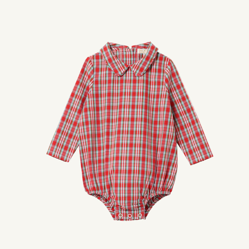 Long Sleeve Peter Pan Collar Shirt & Onesie - Woodspoint Plaid