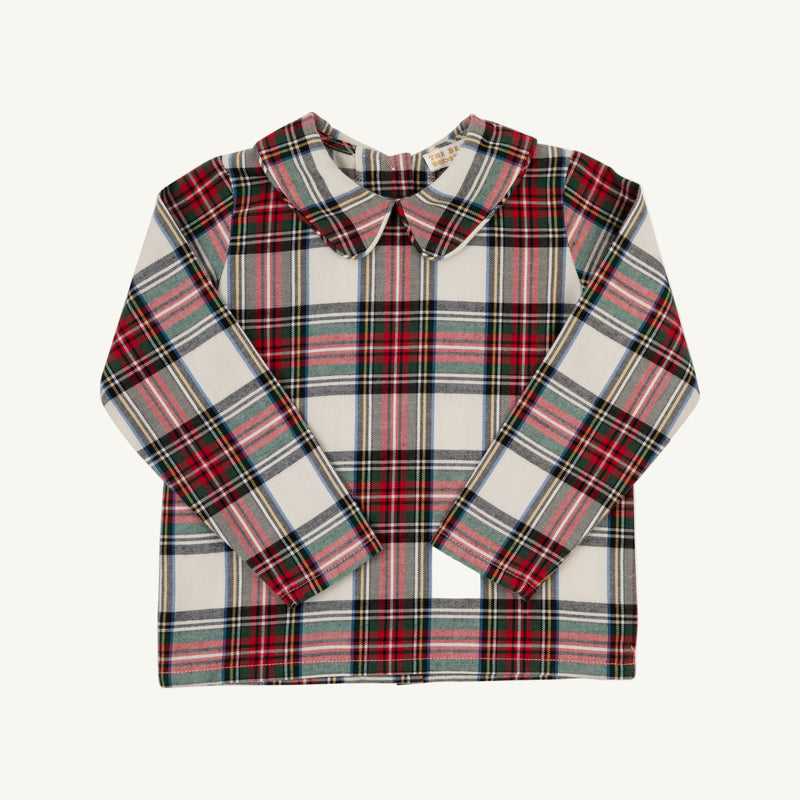 Peter Pan Collar Shirt (Long Sleeve Flannel) - Charlie Place Plaid