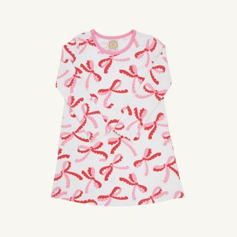Embroidery result for: Long Sleeve Polly Play Dress - Bonnie Scot Bows with Hamptons Hot Pink