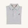 Long Sleeve Prim & Proper Polo & Onesie - Grantley Gray Stripe with Gray Bay Brown Stork