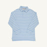 Long Sleeve Prim & Proper Polo & Onesie - Sarasota Sky, Old Greenwich Green and Worth Avenue White Stripe