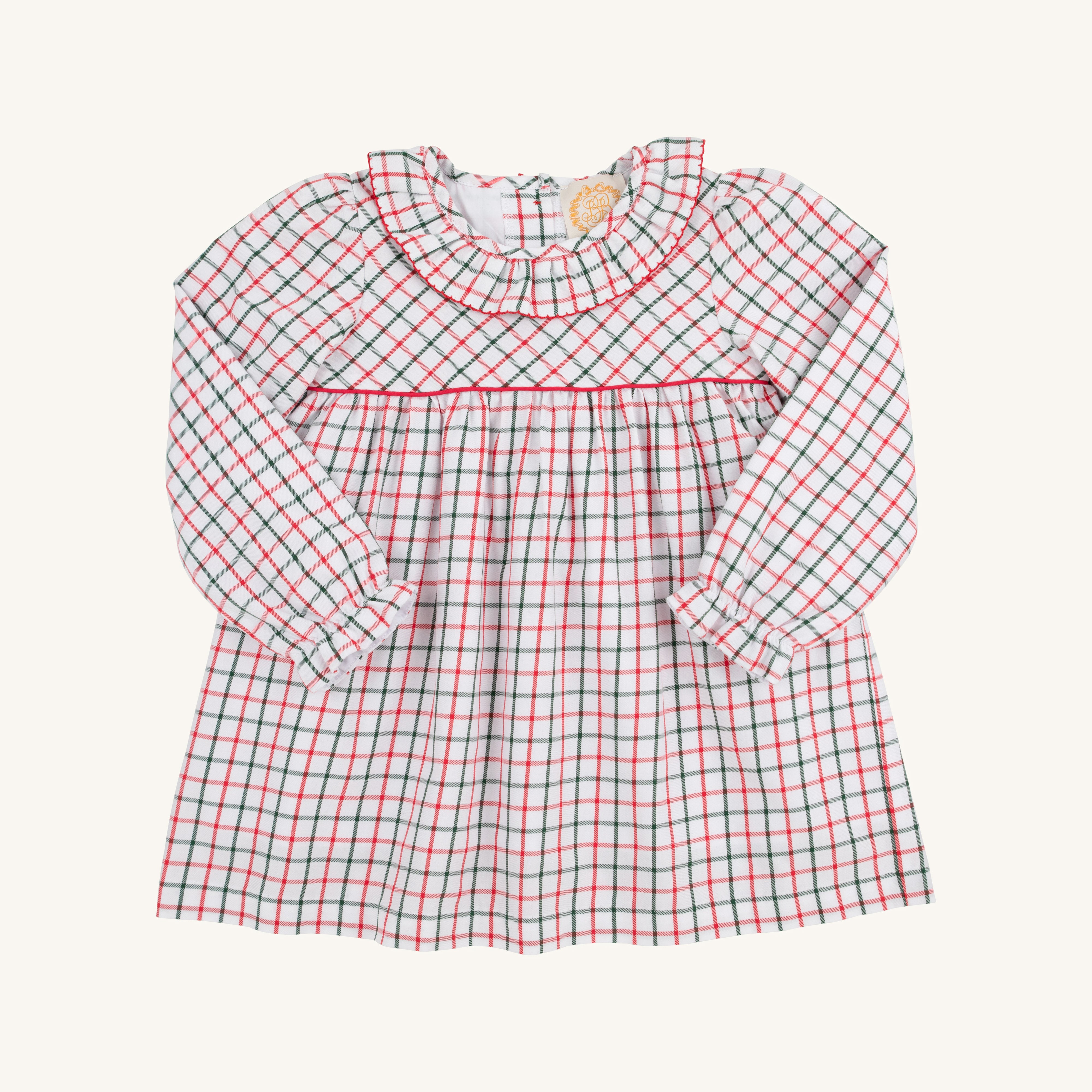 Long Sleeve Ramona Ruffle Collar Dress - Old Town Tattersall