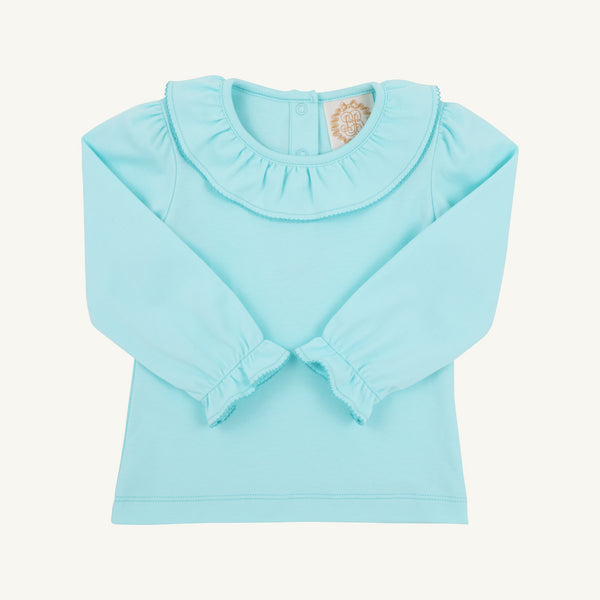 Long Sleeve Ramona Ruffle Shirt - Edisto Egg Blue