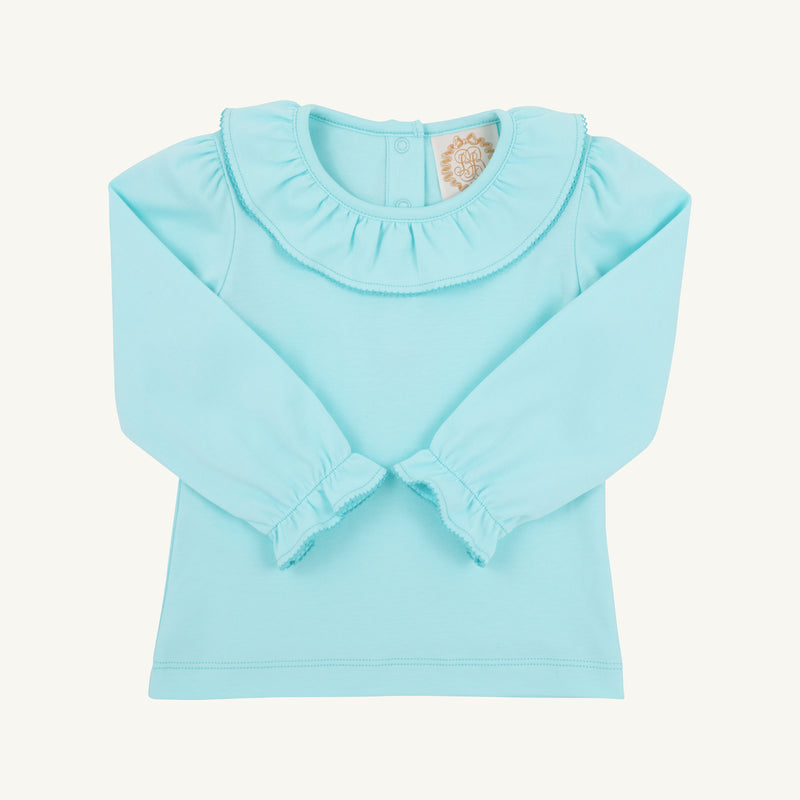 Long Sleeve Ramona Ruffle Shirt - Edisto Egg Blue