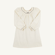 Long Sleeve Sandy Smocked Dress - Palmetto Pearl with Newport Night