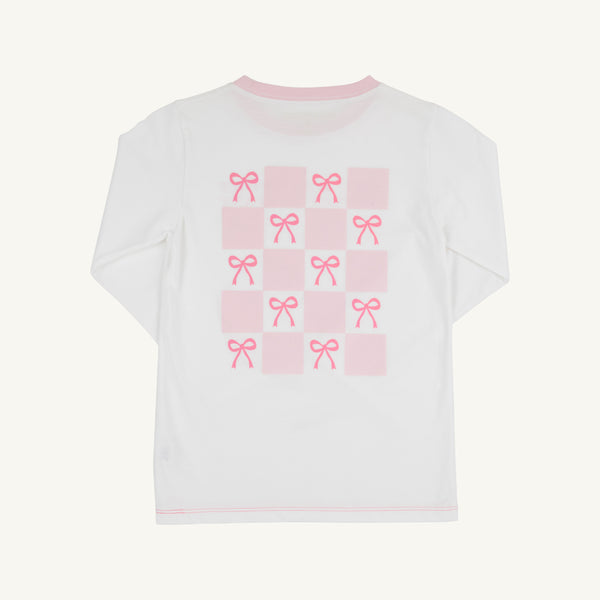 Long Sleeve Sir Proper's T Shirt - Worth Avenue White with Palm Beach Pink
