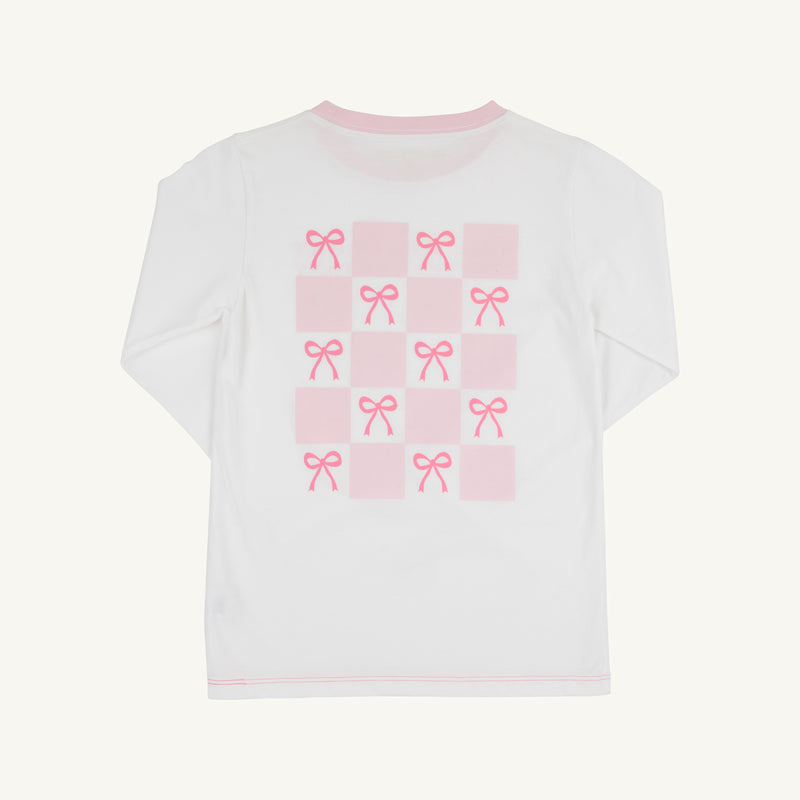Long Sleeve Sir Proper's T Shirt - Worth Avenue White with Palm Beach Pink
