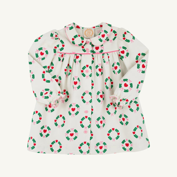 Long Sleeve Tabitha's Teacher's Pet Dress (Corduroy) - Rollins Wreaths with Hamptons Hot Pink