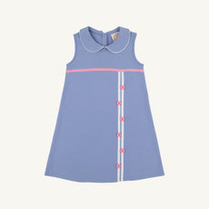Luanne's Lunch Dress - Park City Periwinkle with Worth Avenue White