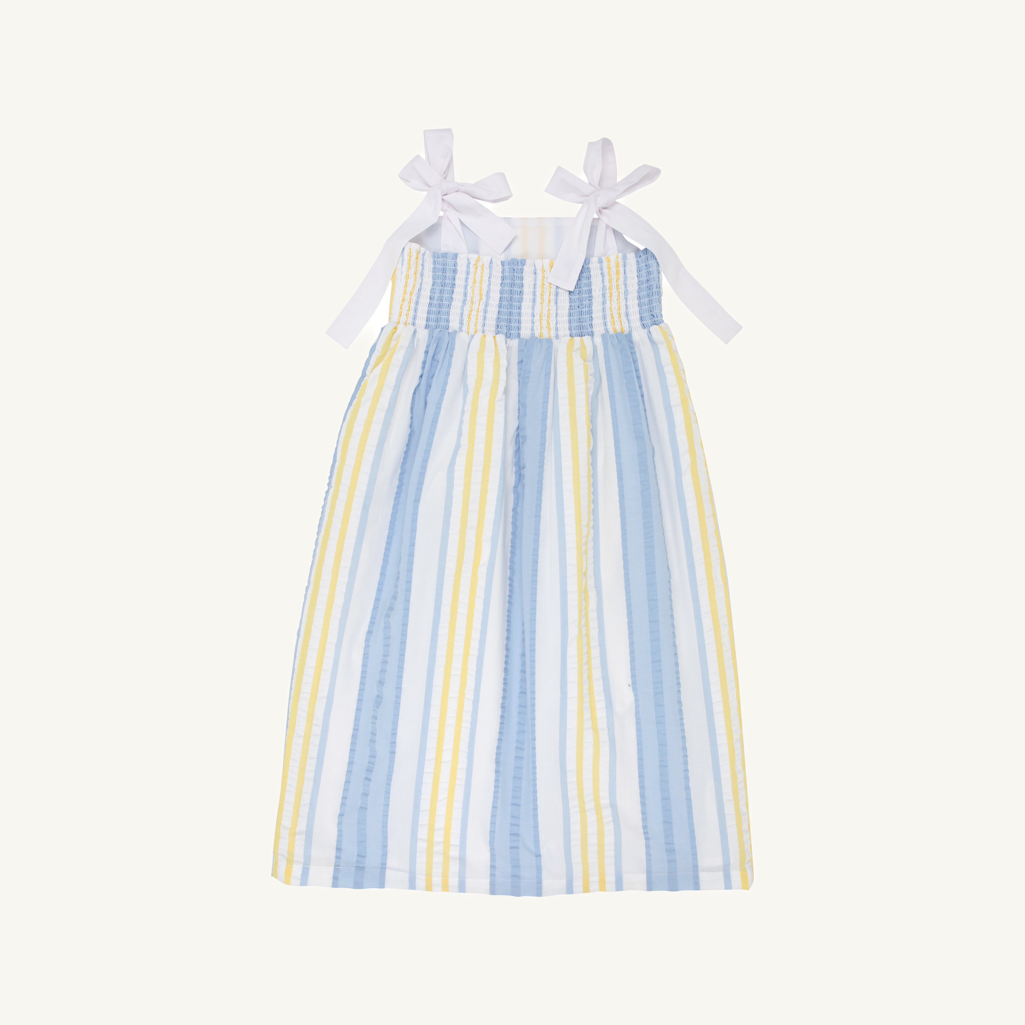 Macie Midi Dress - Sobro Seersucker and Worth Avenue White