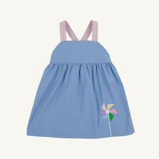 Macy Drew Dress - Park City Periwinkle & Woodstock Park Plaid with Pinwheel