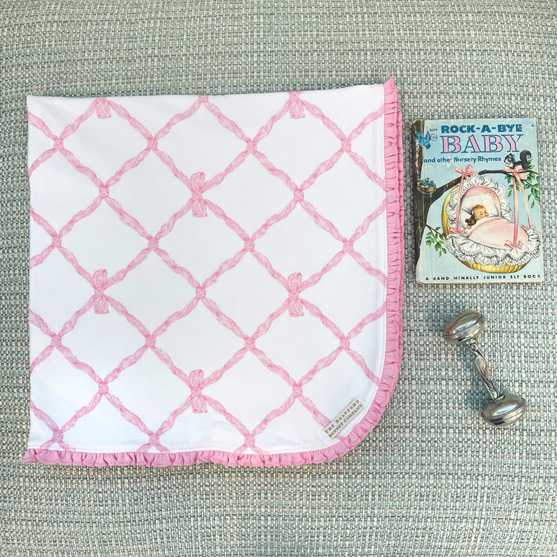 Belle Meade Bow Bundle - Baby Buggy Blanket, Oopsie Daisy Burp Cloth, Burp Me Bib