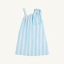 Maebelle Bow Dress - Belhaven Blue Ticking Stripe