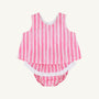 Mary Todd Tab Set - Sea Wall Stripe (Winter Park Pink) with Worth Avenue White