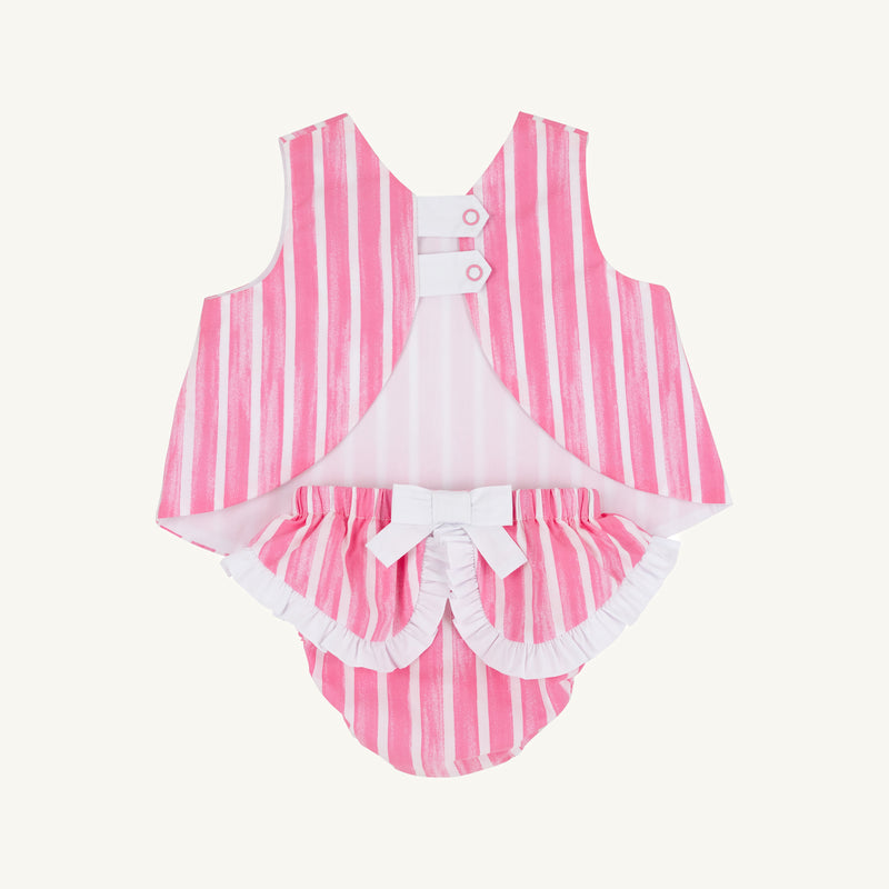 Mary Todd Tab Set - Sea Wall Stripe (Winter Park Pink) with Worth Avenue White