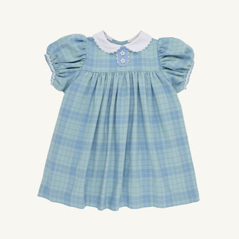 Embroidery result for: Mary Dal Dress - Audubon Park Plaid with Sarasota Sky