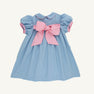 Mary Dal Dress - Barrington Blue & Sandpearl Pink with Pumpkin Smocking