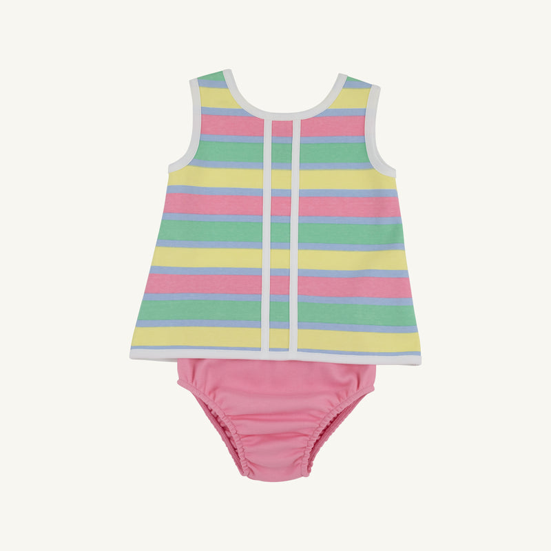 Mary Simms Bloomer Set - Samford Stripe (Hamptons Hot Pink) with Worth Avenue White