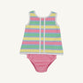 Mary Simms Bloomer Set - Samford Stripe (Hamptons Hot Pink) with Worth Avenue White