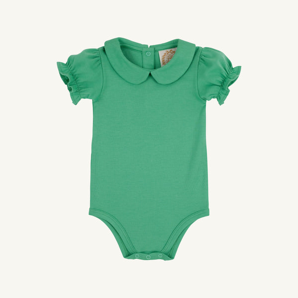 Maude's Peter Pan Collar Shirt (Short Sleeve Pima) - Gibson Island Green