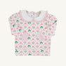 Maude's Ruffle Cassidy Comfy Crewneck - Boxwoods & Bows with Worth Avenue White & Palm Beach Pink