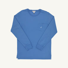 Men's Long Sleeve Carter Crewneck - Barbados Blue with Beale Street Blue Stork