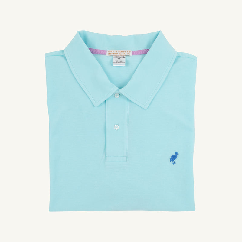 Croquet Party Beach Polo - Edisto Egg Blue with Wood Boat Blue Stork
