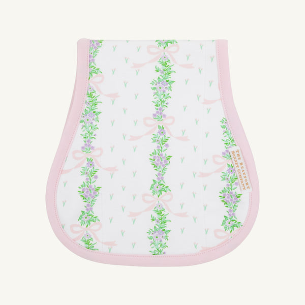 Oopsie Daisy Burp Cloth - Fincastle Floral with Palm Beach Pink
