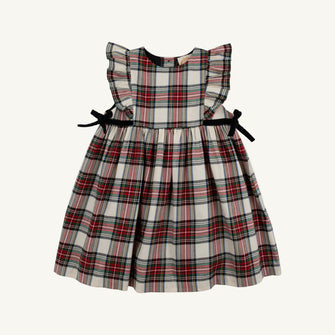 Embroidery result for: Pammy's Pinafore Dress (Flannel) - Charlie Place Plaid with Newport Night Velveteen