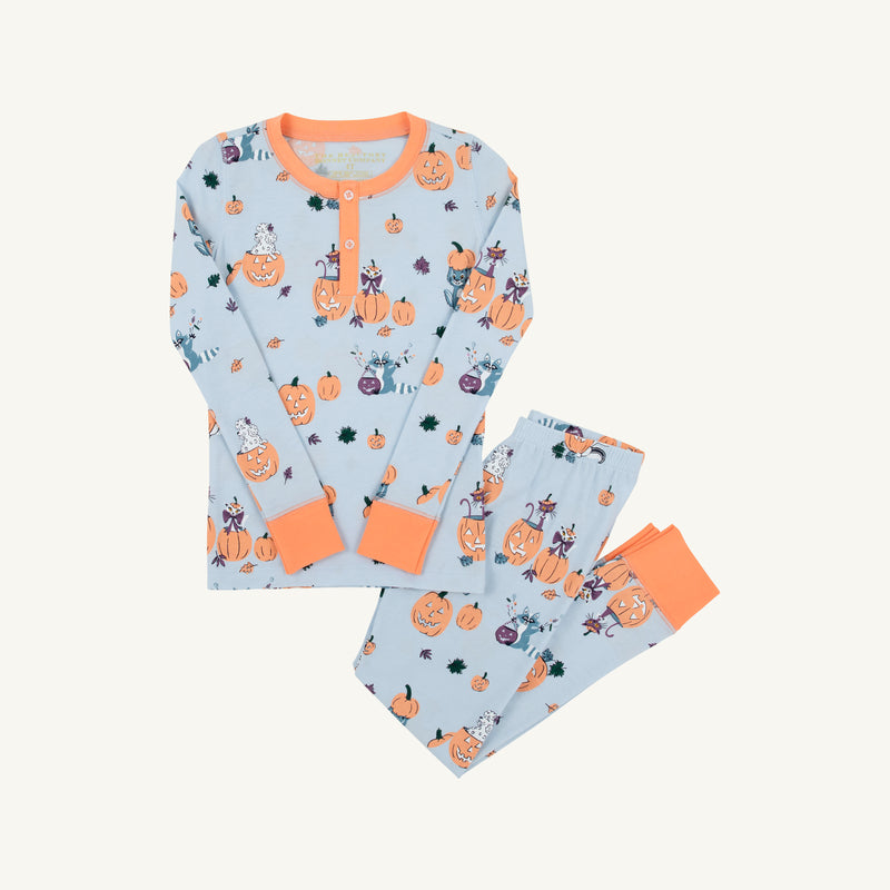 Payton Pajama Set - Candy & Critters (Buckhead Blue) with Seashore Sherbet