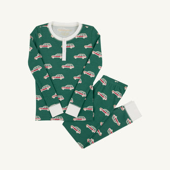 Embroidery result for: Payton Pajama Set - Windsor Wagon (Grier Green) with Palmetto Pearl