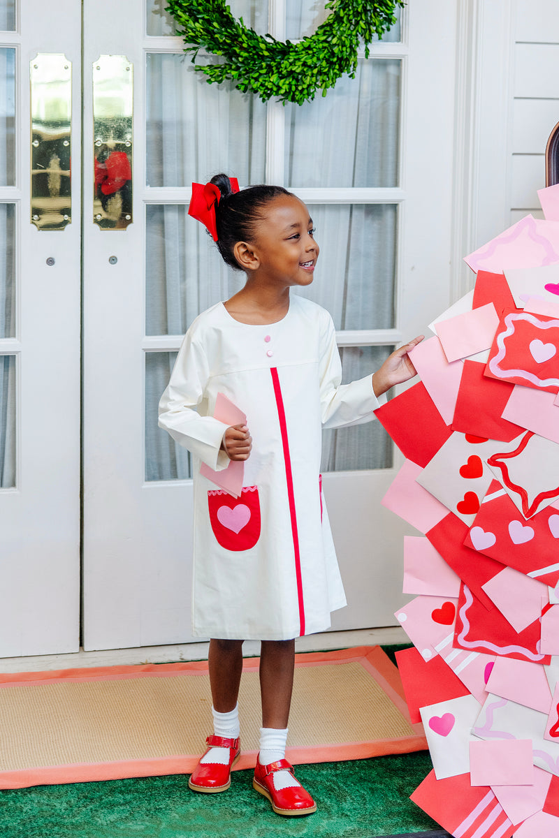 Long Sleeve Peggy Pocket Dress - Palmetto Pearl with Richmond Red & Ha Long Sleeve Peggy Pocket Dress - Palmetto Pearl with Richmond Red & Ha