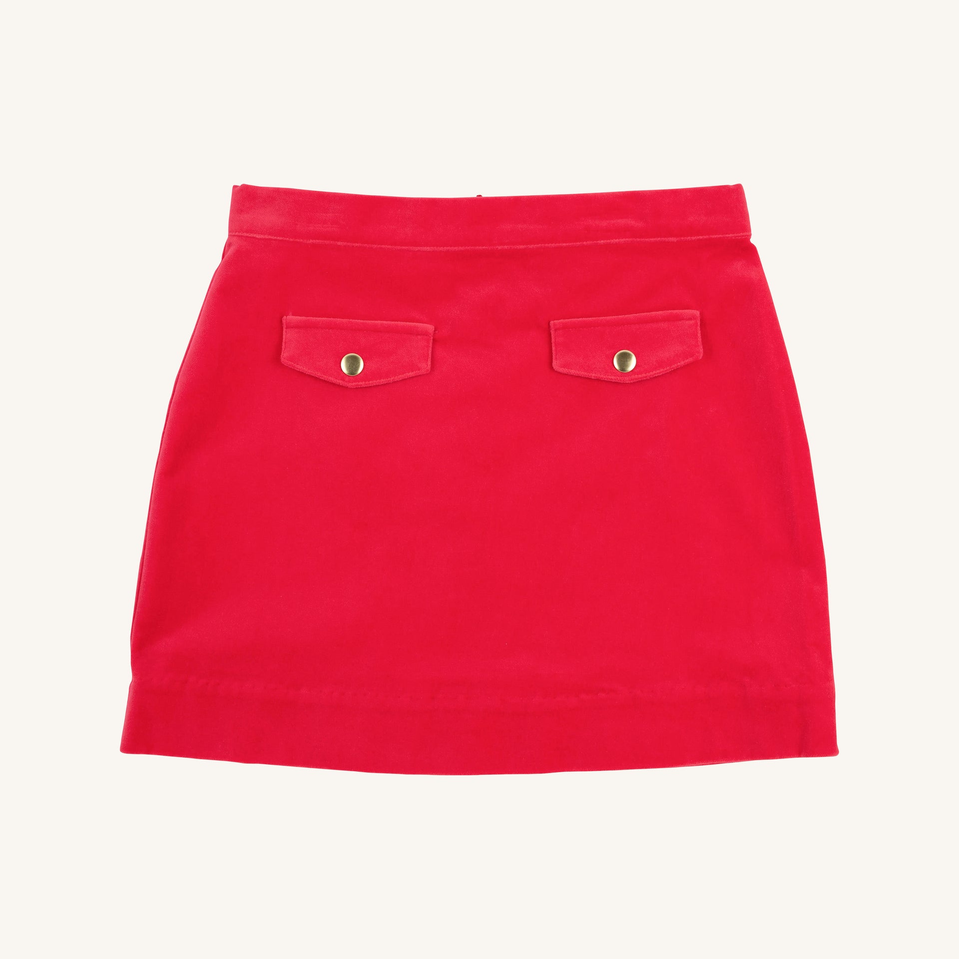 Perrin Pocket Skirt (Velveteen) Richmond Red - Main Image